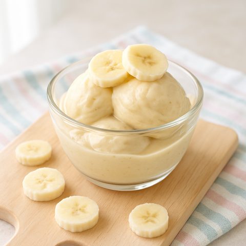 Helado cremoso de plátano